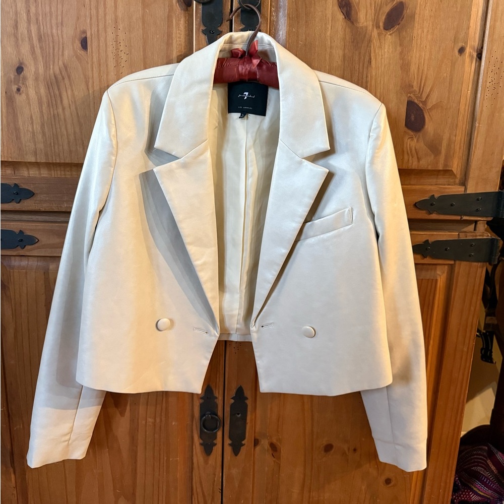 7 for all Mankind. Pleather blazer. Size large